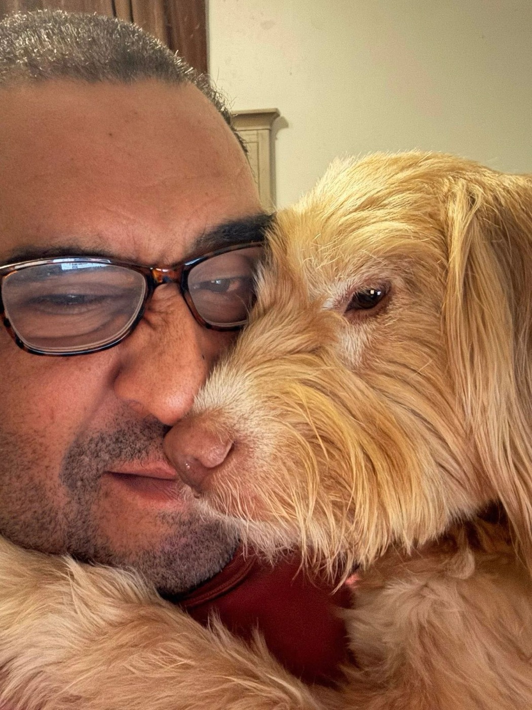 Frank with a happy dog